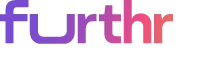 Logo displaying the word "furthr" in a gradient of purple to pink, on a transparent background.