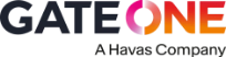 Logo displaying "GATE ONE" in bold letters, with "GATE" in black and "ONE" in a gradient of pink, orange, and red. Below, in smaller text, it reads "A BELGRAVIA COMPANY.